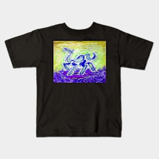 Abstract Horse Acrylic Painting - Royal Variant Kids T-Shirt